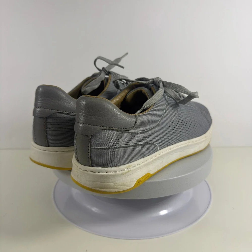 Johnston & Murphy Trufoam Mens Grey Knit Leather Trim Casual Sneakers Shoes 10.5